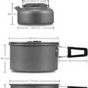 DS-308 Camping Cookware Compact Durable Outdoor Camping Hiking Backpacking Pots and Pans Set for Two or Three People