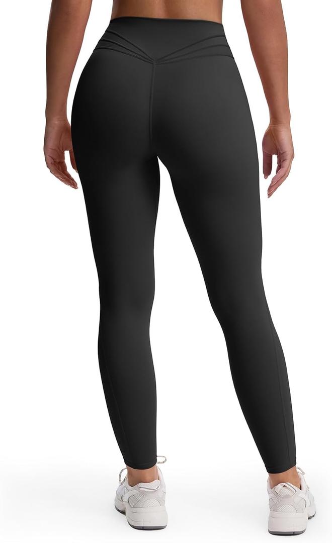 Aoxjox High Waisted Workout Leggings for Women Trinity Yoga Pants 26.5" (Medium, Black)