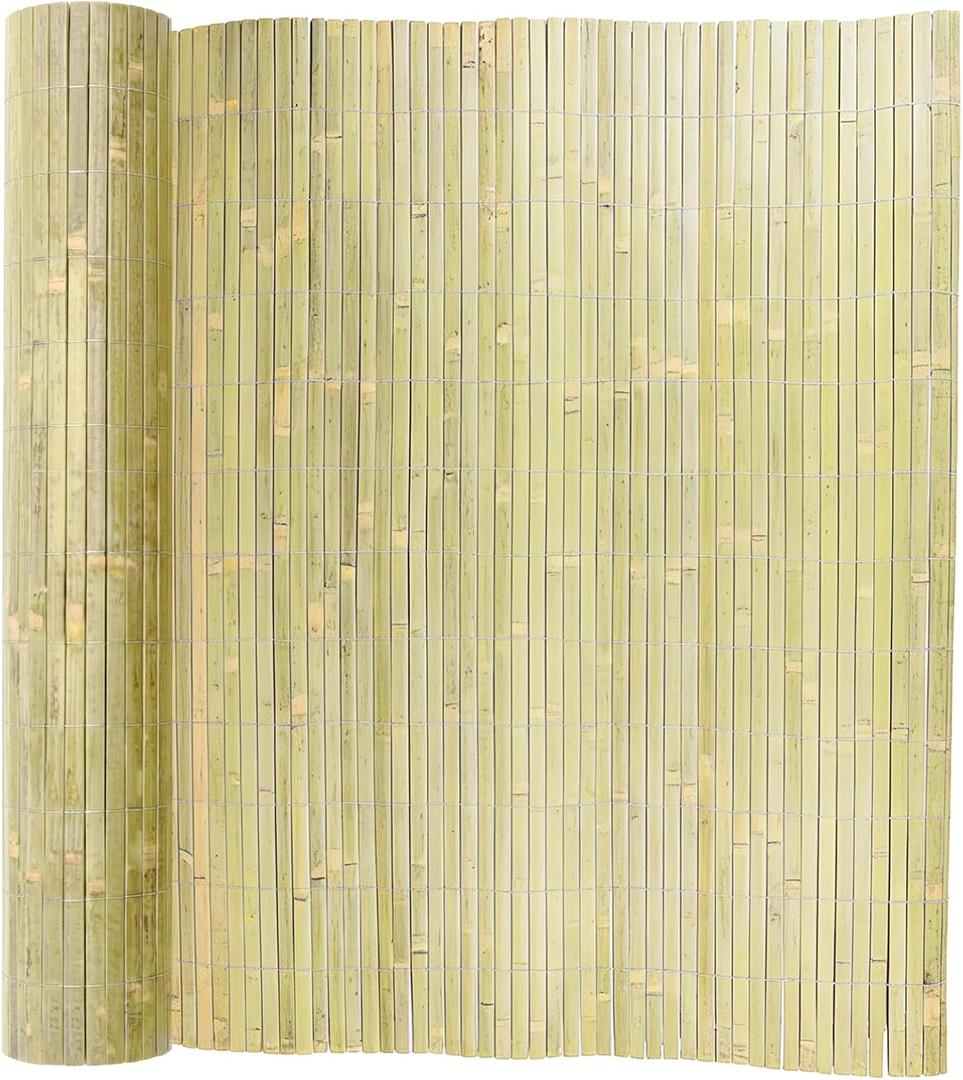 Jollybower 4ft x 13ft Natural Bamboo Slat Fence, Outdoor Split Bamboo Fencing, Decorative Privacy Screen for Garden Backyard Balcony