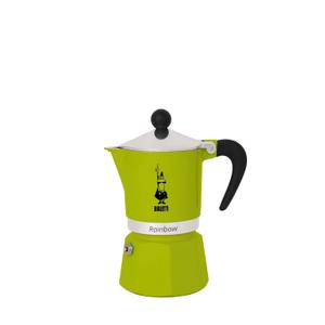 Bialetti Rainbow Moka Pot in Green, 6 Cup Stove Top Espresso Maker - Aluminum Cafetera for Ground Coffee, Italian Coffee Maker for Home Brewing