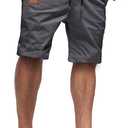 JMIERR Men's Casual Shorts - Cotton Drawstring Summer Beach Stretch Waist Twill Chino Dress Golf Travel Essentials Shorts with Pockets for Men 8 Inch Inseam Cruise Attire, XL, S1 Grey 2