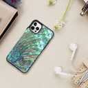 LETO for iPhone 12 Mini Pro Case,iPhone 12 Mini Case,Flip Folio Leather Wallet Cover with Fashion Flower Designs for Girls Women,Card Slots Kickstand Protective Phone Shell Green Oyster Shell