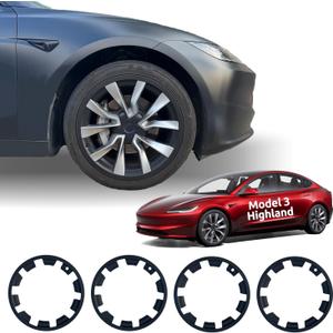 Rim Protector for Tesla 2024 2025 2026 Model 3 Highland 19 Inch Nova Wheels Cover All-in-one Car Tire Trim Rings Rim Case Hubcaps Model 3 Accessories