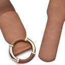 Beltox Women Elastic Belt Dress Stretchy Wide Waist Vintage Thick Cinch PU Leather (L-XXL (35-47 inch stretch range), Khaki and White 2pcs)