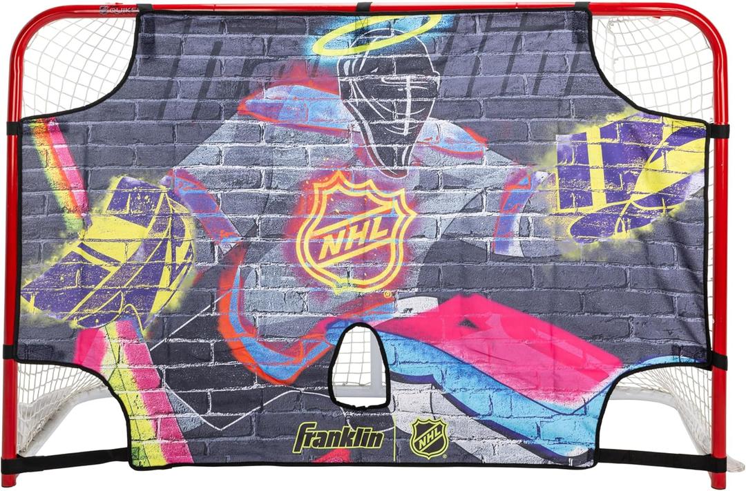Franklin Sports NHL Street Hockey Goalie Shooting Target - Shooter Tutor Hockey Goal Practice Target - Street Hockey Net Goalie Target - Easy Attach Targe (72" X 48", Assorted Colors)