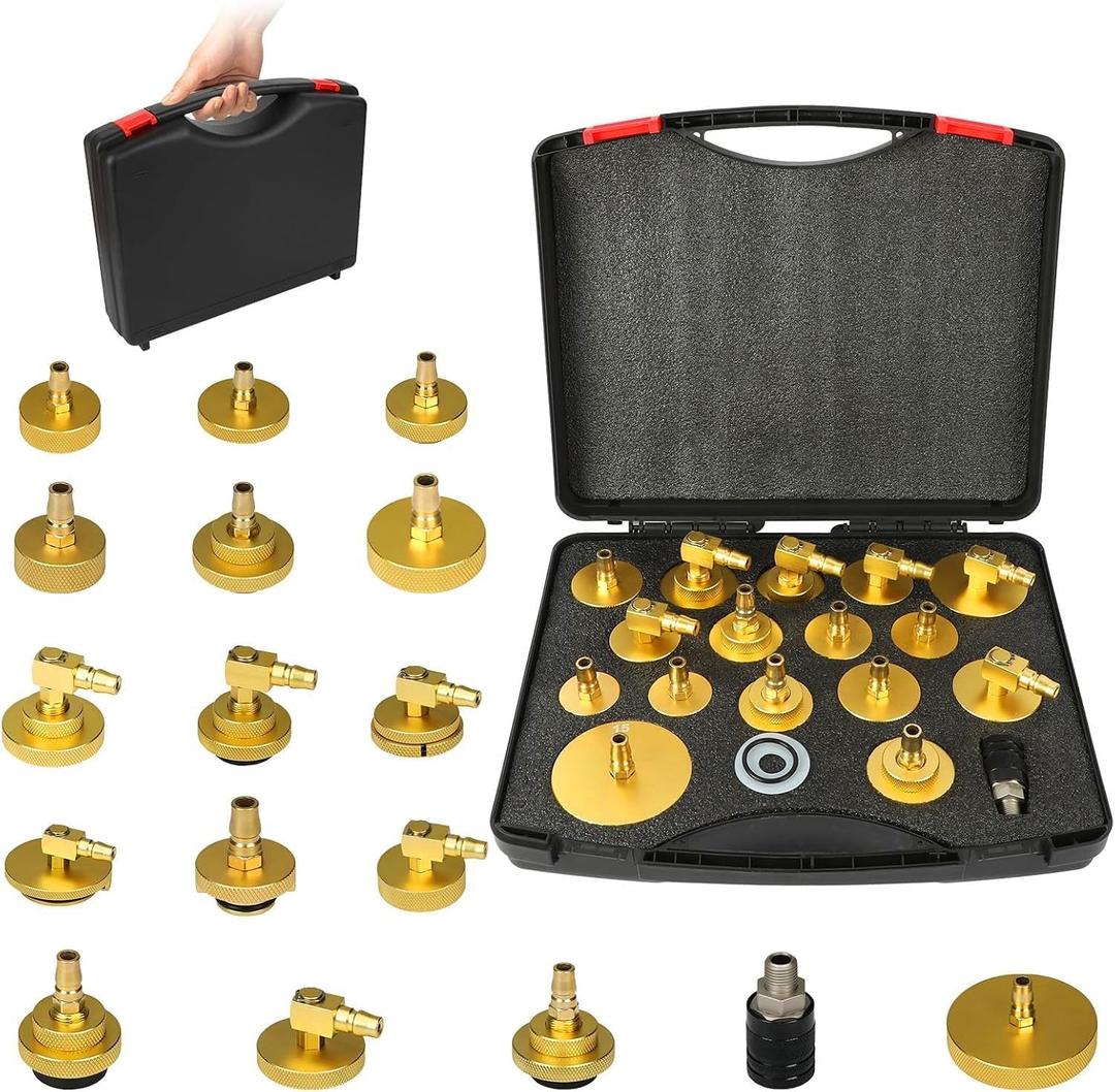 OURANTOOLS Brake Bleeder Kit - 17PCS Master Cylinder Bleeding Kit Tool with Quick Connector for Honda, Toyota & Most Vehicles - Brake Fluid Bleeding & Refill OURANTOOLS Brake Bleeder Kit - 17PCS Master Cylinder Bleeding Kit Tool with Quick Connector for Honda, Toyota & Most Vehicles - Brake Fluid Bleeding & Refill