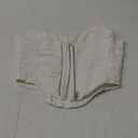 Women's Vintage Strapless Open Back Boned Mesh Bustier Zip Back Corset Bodyshaper Crop Top (6-8, White)