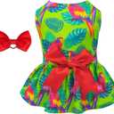 CuteBone Dog Mesh Dress Puppy Sundress Pet Outfit Summer Fashion for Small Dogs Girl Cat Clothes BF24M (Medium, Jungle Series)