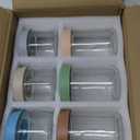 DRKIO 10 & 16 Oz Overnight Oats Containers with Lids - 6 Pack Glass Storage Jars with Airtight Lids Wide Mouth Mason Food Jars Great for Meal Prep Salad Chia Puddirg Snacks Yogurt Sugar Spice Cereal