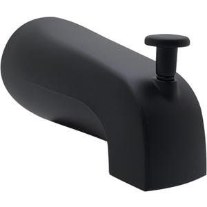 Westbrass E531D-1F-62 5-1/4" Reach Wall Mount Tub Spout with Front Diverter, Matte Black