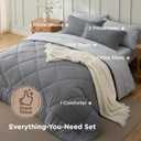 Bedsure King Size Comforter Set - 7 Pieces Reversible Grey Bedding, King Size Bed Set for All Seasons, Bed in a Bag with Down Alternative Comforter, Sheets, Pillowcases & Shams
