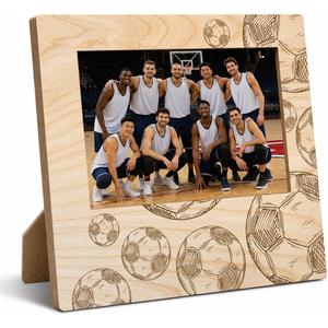 Dad Gifts, Soccer Picture Frame, 4x6 Wooden Photo, Sports Tabletop Decor, Father Day Gifts, Thank You Coach for The Gift,Graduation Season Gift Photo Frame 6.9 x 7.3 in
