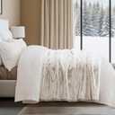 EVERGRACEHOME Ultra Soft Luxury Fluffy Mink Faux Fur Throw Blanket, Thick Warm Fall Winter Blankets for Bed, Couch, Cozy Plush Reversible Blanket for Chair, Sofa (Tipped Champagne Ivory, 60"x80")