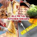 Kitchen Scissors all Purpose - Stainless Steel Kitchen Shear, Sharp Silver Meat Scissors Dishwasher Safe, Heavy Duty Poultry Shears, Japanese Cooking Scissor for Food, Chicken Bones, and Turkey