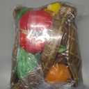 Toddler Pretend Play Food Toy 12M+, Soft Plush Baby Montessori Fruit Basket, Kid Sensory Kitchen Grocery Playset Early Educational Gift for 1 2 3 Year Infant Boy Girl