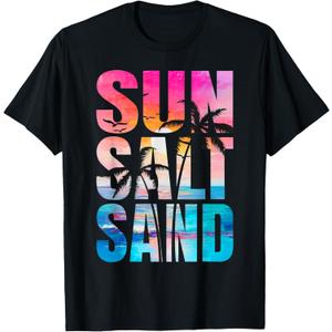 Sun Salt Sand Summer Vacation Hawaii Beach Funny Family T-Shirt S Sun Salt Sand Summer Vacation Hawaii Beach Funny Family T-Shirt S
