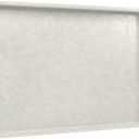 20 x 14 inches Leather Rectangle Serving Tray with Hole Handles,High-End Light Large Service Tray for Ottoman Tray, Tea, Food, Butler - Countertop, Kitchen,Family Dinner, Picnic (White)