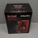 MELLERHOME 12-Cup Red Coffee Maker - Perfect for Home or Office, Borosilicate Carafe, Auto-Off, Reusable Filter, Anti-Drip, Keep-Warm Function, Clear Water Level Window, Red Kitchen Accessories