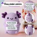 TOYMIS Positive Axolotl Crochet, Mini Cute Pocket Knitted Encouragement Axolotl Emotional Plush Animal Crochet Toy Uplifting Gifts for Friends Party Decoration Christmas Day Birthday Presents(Purple)
