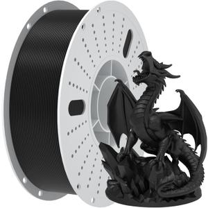PINBALL PETG 3D Printer Filament 1.75mm High Precision Durable Moisture-Proof Strong Filament Mith Better Flow Dimensional Accuracy +/- 0.02mm Suitable for Most FDM 3D Printers 1 Kilogram Black