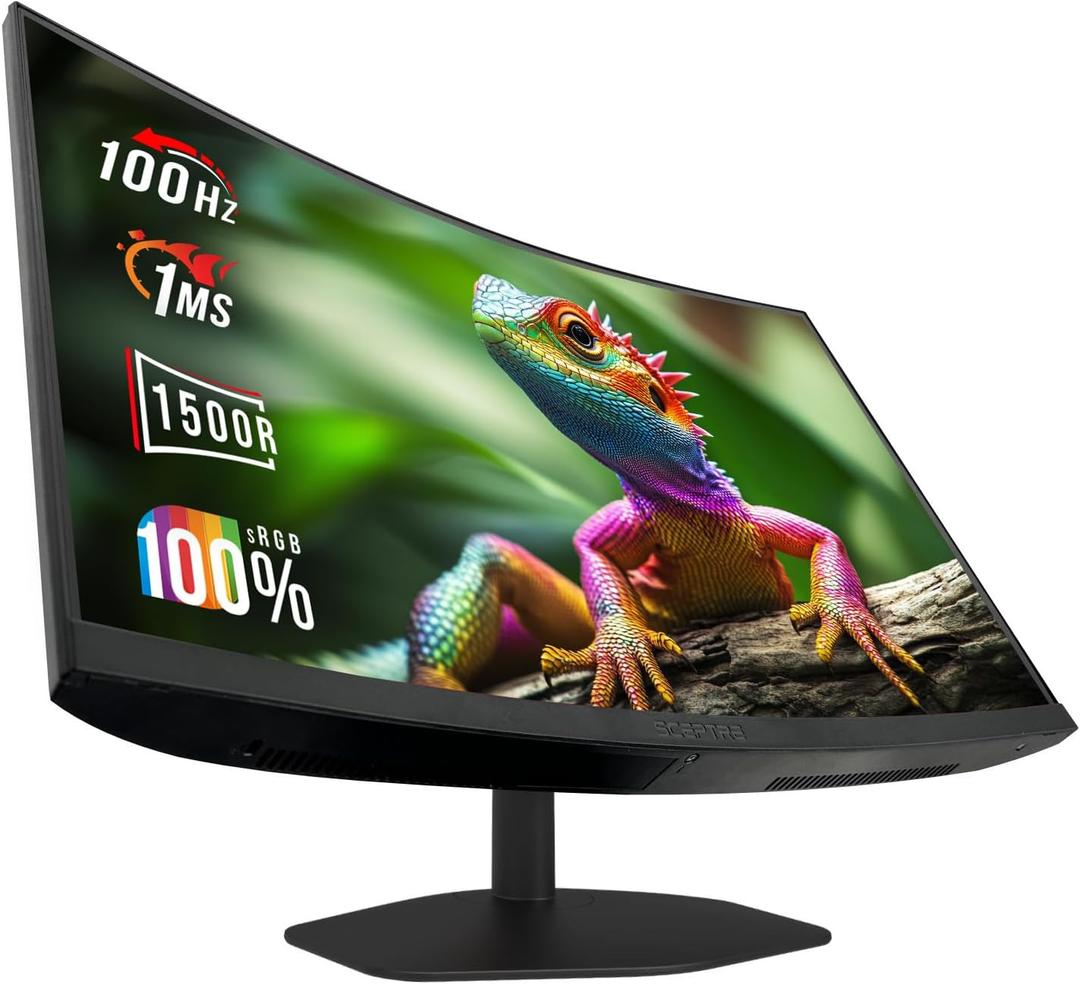 Sceptre New Curved 27-inch Gaming Monitor 100Hz 1500R DP HDMI Build-in Speakers 2025