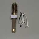 AIMIKE Round Hair Brush, 1 inch Barrel with Boar Bristles, Nano Thermal Ceramic & Ionic Tech, for Blow Drying, Styling, Curling and Shine + 4 Clips (Gold, Unisex, Fine Hair, Short Hair, Anti-Frizz)