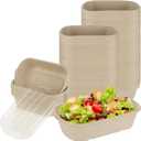 100 Pack 25oz Paper Food Containers with Lids, Meal Prep Containers Disposable Paper Food Containers Throw Away Lunch Salad Bowls for Hot/Cold Food, Salad, Leftovers, Snacks, Desserts