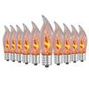 Hompavo Upgraded Flame Light Bulbs, Compact E12 Chandelier Base Candle Flickering Fire Light Bulb for Halloween Christmas Party Porch Indoor & Outdoor Home Decor - 10 Pack