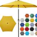 Blissun 7.5 ft Patio Umbrella, Yard Umbrella, Outdoor Market Umbrella with Push Button Tilt Crank, Yellow