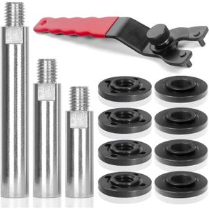12PCS Angle Grinder Attachments Kit with Flange Nuts, Angle Grinder Extension Connecting Shaft Rod with 5/8-11 Thread, Universal Adjustable Spanner Wrench Set for DeWalt Milwaukee Makita Grinder Tools