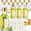 LemonRoad 20 Pcs 1.7oz Homemade Olive Oil Bottles Square Hot Sauce Glass Bottles Clear with Leak Proof Screw Cap and Stickers for Storing Homemade Olive Oil Wedding Baby Shower Party Favors