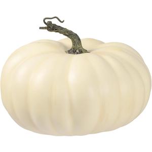 Artificial Pumpkin Cream White Realistic Foam Pumpkin Fall Decor Fake Fruit Vegetable for Harvest Thanksgiving Party Christmas Decoration,(Size:10.2W x5.5H)