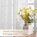 NICETOWN White Linen Sheer Curtains and Drapes 84 inches Long, Rod Pocket & Back Tab semitransparent with Light Through Vertical Window Treatments for Sliding Glass Door & Living Room, 52"W, Set of 2