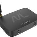 TV hearMore Auracast Audio Transmitter  Auracast & Bluetooth Classic Dual Mode, HDMI/Optical/AUX/MIC Inputs, Low-Latency Wireless Broadcast for TV, Classrooms & Public Venues