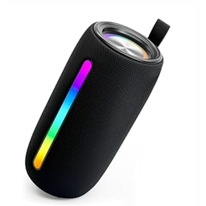 BEAUROOSE Portable Bluetooth Speaker with Colorful Flashing Lights, Outdoor Wireless Speaker Suitable for Party, Home, Beach, Travel