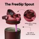 Owala FreeSip Sway Insulated Stainless Steel Water Bottle with Two-Way Spout, Built-In Straw and Bucket Handle, Made for Travel, School, and Sports, 40oz, BPA Free, Leak Proof, Black Cherry