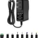 5V 2A Power Supply Adapter, AC to DC 5V Power Adapter Cord, 100-240 50/60Hz AC Input to DC 5Volt 2Amp Universal Transformer, 5.5mm x 2.5mm Plug & 8 Tips