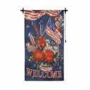 Remagr Large 28 x 40 Inch LED American Flag USA Veteran Day Yard Garden Flag Solar LED Double Sided Patriotic American Banner Decor Memorial Veteran Day Decorations