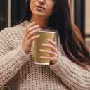 90 Pack 16 oz Disposable Coffee Cups No Lids, Champagne Insulated Ripple Wall Paper Coffee Cups 16oz, Kraft Corrugated Beverage Paper Cups for Hot Chocolate, Home, Travel, Office, Tea