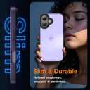 for iPhone 16 Plus Phone Case, Shockproof for iPhone 16 Plus Case, Military Grade Drop Protection, Protective Hard Back Slim Translucent Case, Frosted Purple