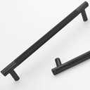 2 Pack 7 1/2 Inch 192 mm Black Cabinet Handles Cabinet Pulls Aluminum Handles Knurled Drawer Pulls Oxidation Finish with Diamond Pattern 8.6" Length (7.5" Hole Center)