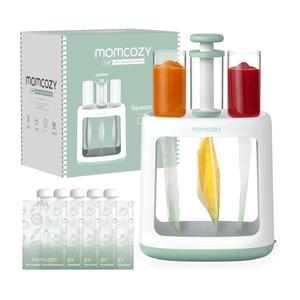 Momcozy Squeeze Station,Baby Food Maker&Pouch Filler for Homemade Baby Puree, BPA-Free, Dishwasher Safe, with Reusable Baby Food Pouches for Babies & Toddlers
