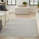 Nourison Home Textured Home All-Over Design Ivory Grey 3'11" x 5'11" Area Rug, Easy Clean, Non Shedding, Bed Room, Living Room, Dining Room, Kitchen (4x6)