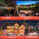 Waterproof and Drop-Proof S14, 6-Color Outdoor Light String dimmable and connectable, LED Retro ransparent Light Bulb, Suitable for Deck Gazebo Tavern Balcony