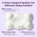 Cloud Pillow 2 Pack, Ergonomic Memory Foam Cervical Pillow, Adjustable Dual Height Neck Support, Breathable Washable Cover, for Side, Back, Stomach Sleepers, White (Cool 2PC)