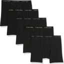 Calvin Klein Boys' Modern Cotton Boxer Briefs (5 Pack) (Large, Black/Black/Black/Black/Black)