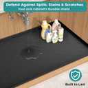 URMONA 22" x 14" Waterproof Silicone Mat in Multiple Sizes & Colors, Under Sink Mat for Kitchen & Bathroom, Pet Food Pad for Dogs & Cats, Kitchen Cabinet Liner, Multi-Purpose for Storage(Beige)