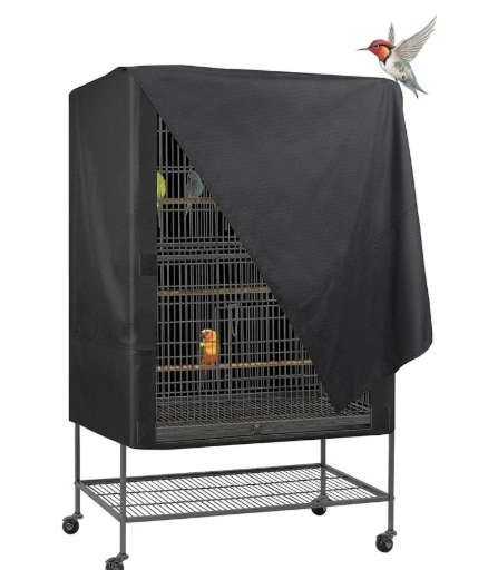 Explore Land Pet Cage Cover - Good Night Enclosure for Bird Critter Cat House to Small Animal Privacy & Comfort  26" x 19" x 40" (H) Black