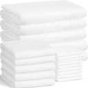 Mixweer 20 Pcs Bath Towel and Washcloths Set for Bathroom Includes 5 Bath Towels 5 Hand Towels 10 Washcloths, Soft Coral Velvet Absorbent Quick Dry for Sports Shower Hotel Spa (White)