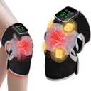 3-in-1 Red Light Therapy Knee Brace with 4 Vibration Massage Areas, 5000mAh Rechargeable Heated Knee Massager, 660nm&850nm Infrared Light Therapy Heated Device for Knee Elbow Shoulder Pain Relief (Black)